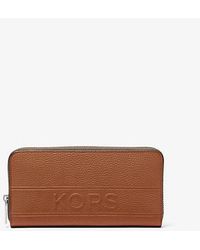 Michael Kors - Hudson Pebbled Leather Zip-around Wallet - Lyst