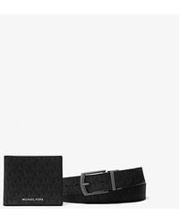 Michael Kors - Mk Signature Logo Wallet And Belt Gift Set - Lyst