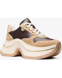 MICHAEL Michael Kors - Arla Leather And Suede Trainer - Lyst