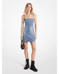 MICHAEL Michael Kors - Mk Stretch Denim Mini Dress - Lyst
