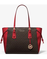Michael Kors Shopper Voyager Medium mit Logo - Rot