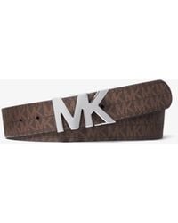 Michael Kors - Reversible Logo Buckle Belt - Lyst