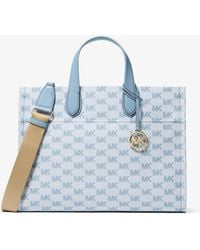 Michael Kors Outlet - Mk Gigi Large Logo Jacquard Large Tote Bag - Lyst
