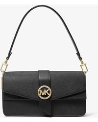 Michael Kors - Mk Greenwich Medium Saffiano Leather Shoulder Bag - Lyst