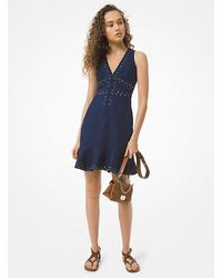 Michael Kors - Lace-up Washed Linen Dress - Lyst