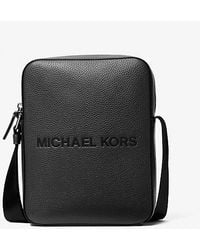 Michael Kors - Cooper Logo Embossed Pebbled Leather Messenger Bag - Lyst