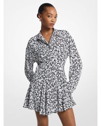 MICHAEL Michael Kors - Mkvestido Camisero De Crepé Con Forro De Satén Y Estampado Floral - Lyst