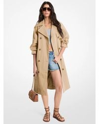 Michael Kors - Oversized Washed Cotton And Nylon Trench Coat - Lyst