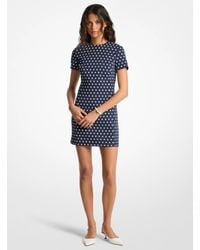 MICHAEL Michael Kors - Mk Polka Dot Stretch Crepe Shift Dress - Lyst