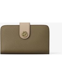 MICHAEL Michael Kors - Mk Pop Charm Medium Color-Block Pebbled Leather Logo Wallet - Lyst
