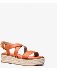Michael Kors - Lynn Leather Platform Espadrille Sandal - Lyst