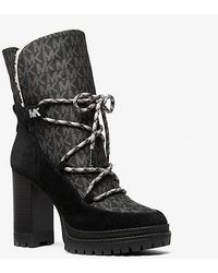 Michael Kors - Culver Mixed-Media Platform Boot - Lyst