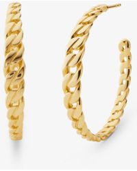 Michael Kors 14k Gold-plated Sterling Silver Curb Link Hoop Earrings - Metallic