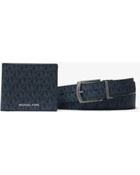 Michael Kors - Mk Signature Logo Wallet And Belt Gift Set - Lyst