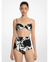 Michael Kors - Mk Floral Stretch Nylon Crepe Bikini Top And Brief Set - Lyst