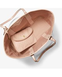 nouveau hamilton large logo stripe satchel