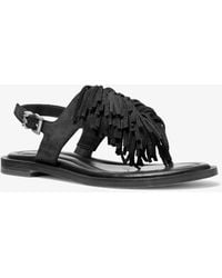 MICHAEL Michael Kors - Michael Kors Indra Fringed Suede Sandal - Lyst