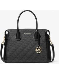 Michael Kors Outlet - Mk Borsa A Mano Mercer Media Con Logo E Cintura - Lyst