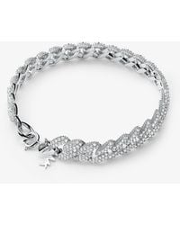 Michael Kors - Pulsera de plata de ley con chapado en metales preciosos cadena de eslabones e incrustaciones - Lyst