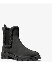 Michael Kors - Ridley Suede And Faux Shearling Boot - Lyst
