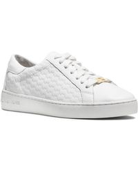michael michael kors irving python embossed stripe leather sneaker