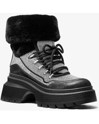 MICHAEL Michael Kors - Mk Botte Shiloh Travaillée En Mélange De Matières - Lyst