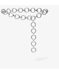 Michael Kors - Marisa Silver-tone And Metallic Leather Ring Belt - Lyst