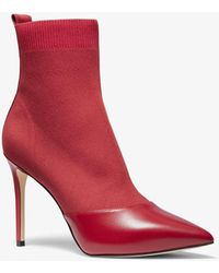 michael kors april leather and knit boot
