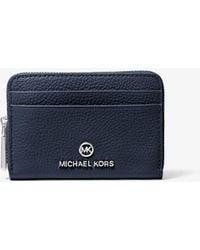 Michael Kors - Jet Set Small Pebbled Leather Wallet - Lyst