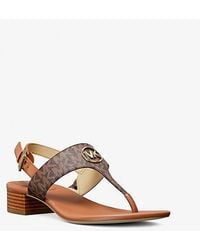 Michael Kors - Hannah Signature Logo T-Strap Sandal - Lyst