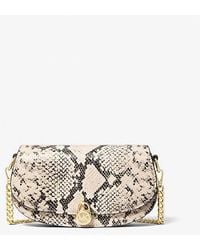 Michael Kors - Mila Small Snake Embossed Crossbody Bag - Lyst