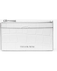 MICHAEL Michael Kors - Mk Jet Set Small Crocodile Embossed Leather Card Case - Lyst