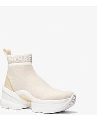 Michael Kors - Olympia Metallic Stretch Knit Boot - Lyst