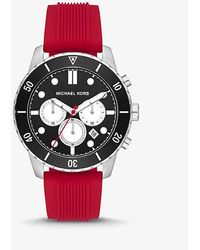 Michael Kors - Oversized Cunningham Silver-tone And Silicone Watch - Lyst