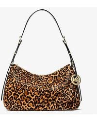 Michael Kors - Nolita Medium Leopard Print Calf Hair Shoulder Bag - Lyst