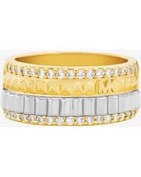 Michael Kors - Pavé Two-Tone Fluted Ring - Lyst