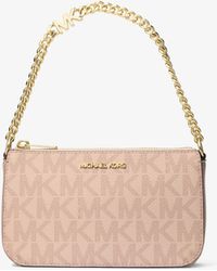Michael Kors Outlet - Mk Jet Set Small Signature Logo Chain Pochette - Lyst