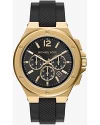 Michael Kors - Oversized Lennox-Tone And Silicone Watch - Lyst
