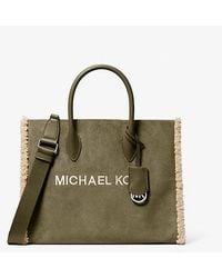 Michael Kors - Mirella Medium Suede And Faux Shearling Tote Bag - Lyst