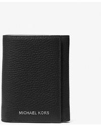 Michael Kors - Hudson Pebbled Leather Tri-fold Wallet - Lyst