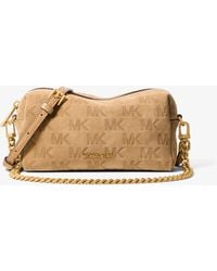 MICHAEL Michael Kors - Bryant Small Logo Embossed Suede Convertible Crossbody Bag - Lyst