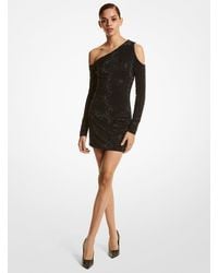 Michael Kors - Cold Shoulder Crystal Embroidered Dress - Lyst