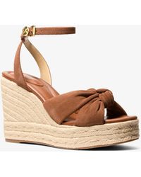 Michael Kors Outlet - Mk Elena Suede Wedge Sandal - Lyst