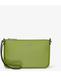 Michael Kors - Jet Set Small Pebbled Leather Convertible Wristlet - Lyst