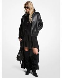 MICHAEL Michael Kors - Oversized Leather Blouson Jacket - Lyst