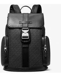 Michael Kors - Mk Hudson Signature Logo And Leather Cargo Backpack - Lyst
