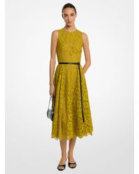 Michael Kors - Floral Lace Sleeveless Fit & Flare Midi Dress - Lyst