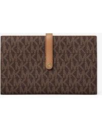 MICHAEL Michael Kors - Jet Set Travel Large Signature Logo Wallet - Lyst