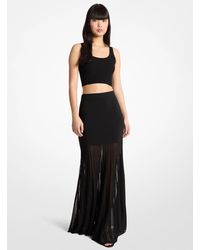 MICHAEL Michael Kors - Mk Stretch Knit Semi-Sheer Maxi Skirt - Lyst