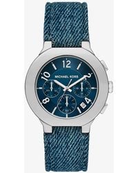 Michael Kors - Mk Oversized Gramercy-Tone Denim Watch - Lyst